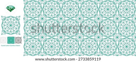 Crystal Lattice Grid Patterns Emerald Green