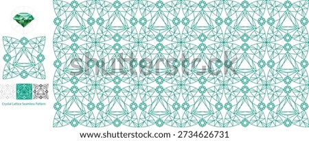 Crystal Lattice Jewel Grid Pattern Emerald Green