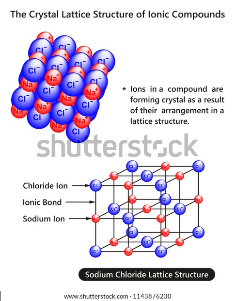 Crystal Lattice Structure Ionic Compounds Infographic Stock Vector Royalty Free 1143876230