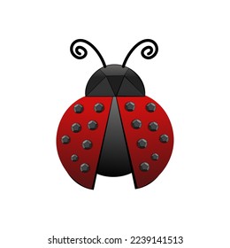 Crystal ledy bug with 3d design logo and icon with diamond on it