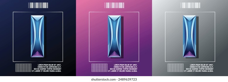 Crystal Letter I on Modern Background
