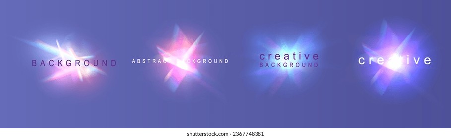 Kristalllichtbrillen wirken funkelnden Prismenspiegelreflexeffekt. Banner-optische Regenbogenlampen, Drüsen, Leck, Streak-Overlay. fallender Konfetti. Vektorbanner mit bunten Vektorgläsern und hellen Aktbildern.