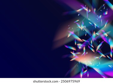 Crystal light leak effect for photo overlay. Ethereal Lens rainbow light streak transparent effect. Light effect of rainbow retro film for use over photos as an overlay or screen filter. 