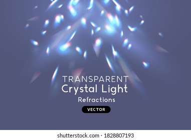 Crystal light pattern reflections. Overlay for backgrounds. Vector illsutration