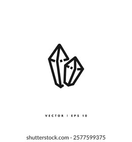 Crystal Line Icon. Editable Stroke