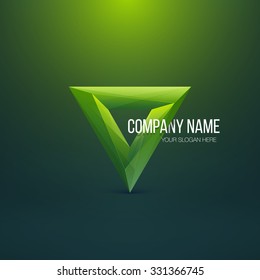 Crystal Logo Design. Abstract Polygon Triangle. Colorful Icon. Vector Illustration.
