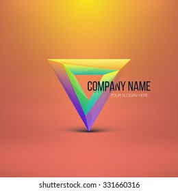 Crystal Logo Design. Abstract Polygon Triangle. Colorful Icon. Vector Illustration.
