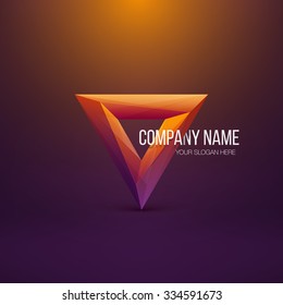 Crystal Logo Design. Abstract Polygon Triangle. Colorful Icon. Vector Illustration.