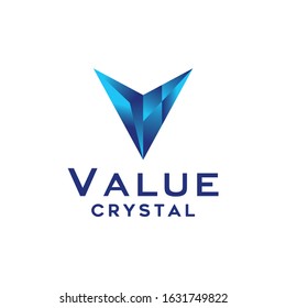 crystal logo design vector template with Modern Concept style. gem Symbol and Diamond icon for App, internet, startup, Web, gemstone, shop, jewelry, finance, Company And Business.