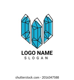 Crystal logo design w letter shaped