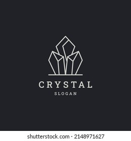 Crystal logo icon flat design template