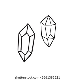 Material de vetor de linha de joia mágica de cristal