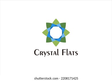 Crystal mandala logo design frame decoration icon symbol