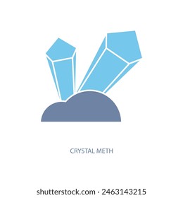 Icono de la línea conceptual de metanfetamina. Ilustración de elemento simple. diseño de símbolo de esquema de concepto de metanfetamina de cristal.