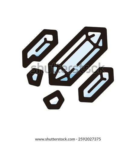 Crystal meth illustration icon.Simple vector outline, clipart for graphic design.