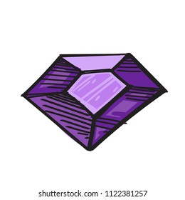 Crystal, mineral, precious stone. Vector illustration isolated on white background.