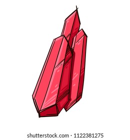 Crystal, mineral, precious stone. Vector illustration isolated on white background.