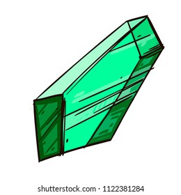 Crystal, mineral, precious stone. Vector illustration isolated on white background.