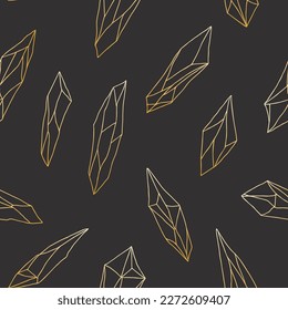 Crystal or natural mineral seamless pattern. vector illustration.