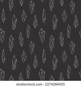 Crystal or natural mineral seamless pattern. vector illustration.