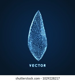 Cristal. Objeto con puntos. Cuadrícula molecular. 3 d estilo tecnológico con partícula. Ilustración vectorial. Estructura de conexión futurista para la química y la ciencia.