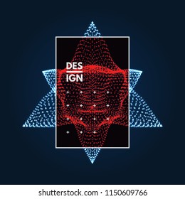 Kristall. Objekt mit Punkten. Molekulares Gitter. 3D-Technologie-Stil mit Teilchen. Vektorgrafik. Futuristische Verbindungsstruktur für Chemie und Wissenschaft.