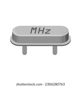 Crystal oscillator vector illustration, offering a clear and visually appealing depiction of a fundamental electronic component used for generating precise and stable oscillations