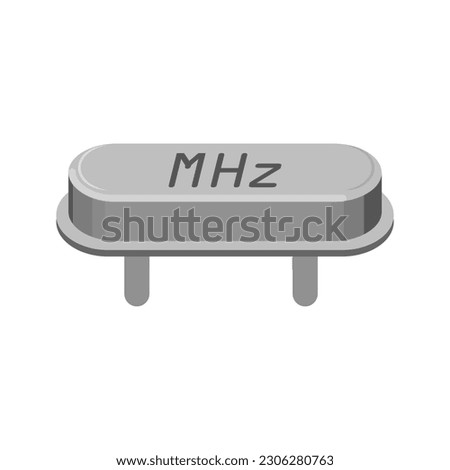 Crystal oscillator vector illustration, offering a clear and visually appealing depiction of a fundamental electronic component used for generating precise and stable oscillations