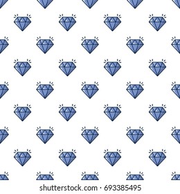Crystal pattern in cartoon style. Seamless pattern vector illustration