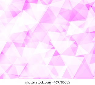 Crystal pink background of bright triangles. vector illustration. Design greeting cards, web banners, and presentations.