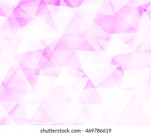 Crystal pink background of bright triangles. vector illustration. Design greeting cards, web banners, and presentations.