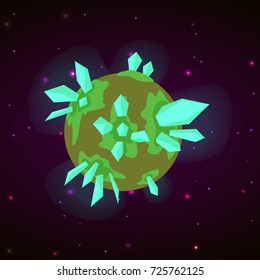 Crystal planet concept background. Cartoon illustration of crystal planet vector concept background for web