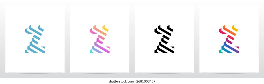 Crystal Prism Barras diagonales Letra Diseño de logotipo inicial Z