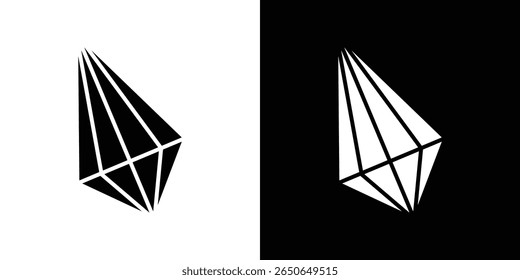 crystal prism icon Isolated flat vector in outline