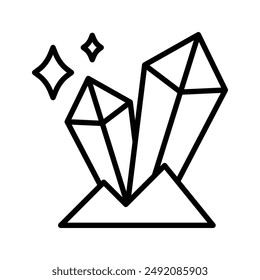 crystal prism icon linear logo mark in black and white