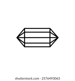 crystal prism icon vector outline logo sign