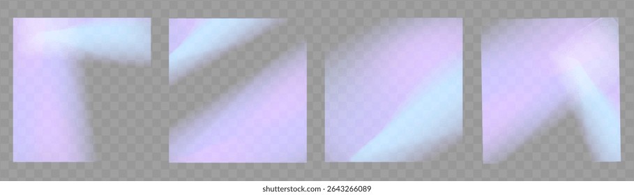 Fondo de destello de luz de prisma de cristal, superposición de arco iris transparente con efecto de deslumbramiento de neón de diamante y desenfoque iridiscente.