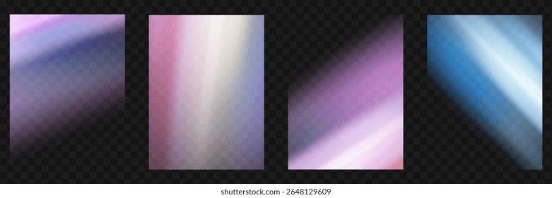 Fondo de destello de luz de prisma de cristal, superposición de arco iris transparente con efecto de deslumbramiento de neón de diamante y desenfoque iridiscente.