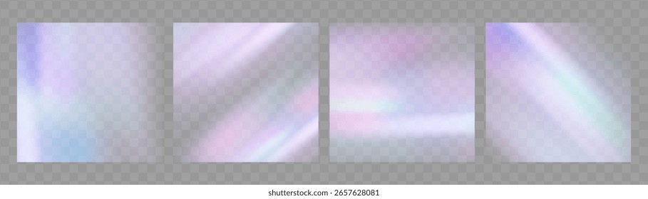 Fondo de destello de luz de prisma de cristal, superposición de arco iris transparente con efecto de deslumbramiento de neón de diamante y desenfoque iridiscente.