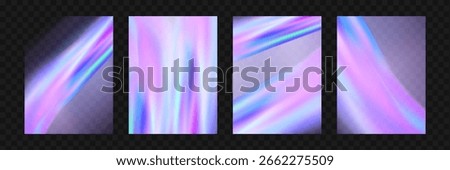 Crystal prism light flare background,transparent rainbow overlay with diamond neon glare effect and iridescent blur.