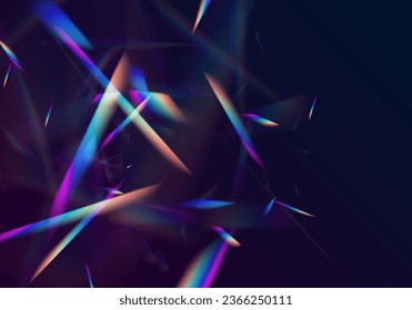 Kristallförmige Regenbogenlichteffekte. Overlay für Hintergründe.Dreiecksprismenkonzept. Leichte Wirkung von Regenbogenretro-Filmen, die als Overlay oder Siebfilter für Fotos verwendet werden. 
