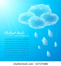 Crystal rainy cloud abstract background