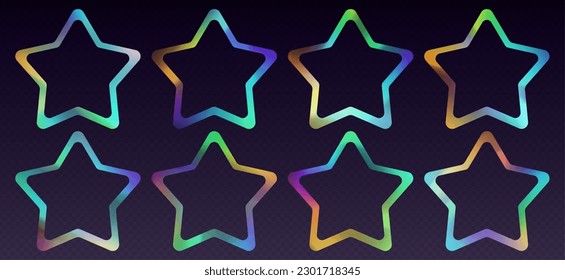 Crystal refraction frame, rainbow sunlight border, prism light effect, holographic reflections in a star shape. Blurred optical rays. vintage kaleidoscope effect. Vector design element.