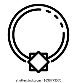 Crystal ring piercing icon. Outline crystal ring piercing vector icon for web design isolated on white background