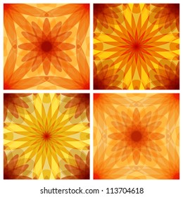 Crystal seamless backgrounds, set of abstract patterns. EPS10 vector format