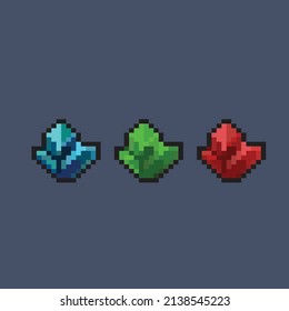 crystal set with different color in pixel style