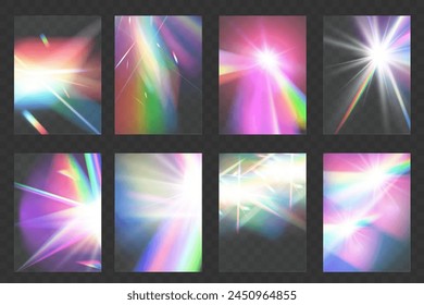 Kristallset Glas Licht Regenbogen Reflexion Effekt.Optisch,Lichter,Blendung,Vorlage.	
