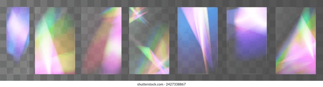 Crystal set light glasses rainbow reflection effect.Template  optical,lights,glare. 
