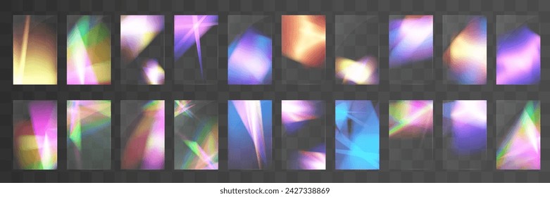 Kristallset Licht Gläser Regenbogen Reflexion Effekt.Schablone optisch, Lichter, Blendung. 