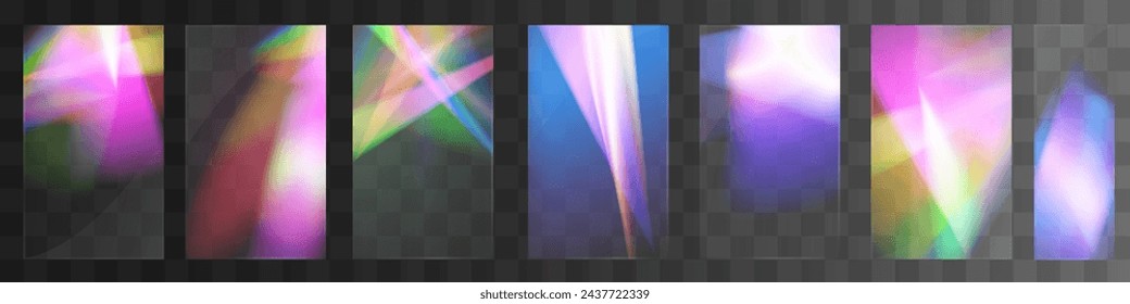 Kristallset Licht Gläser Regenbogen Reflexion Effekt.Schablone optisch, Lichter, Blendung.	